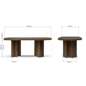 JAKKO Tisch, 200 x 100 cm, Dunkles Nussbaumholz, Nova Nook small 6