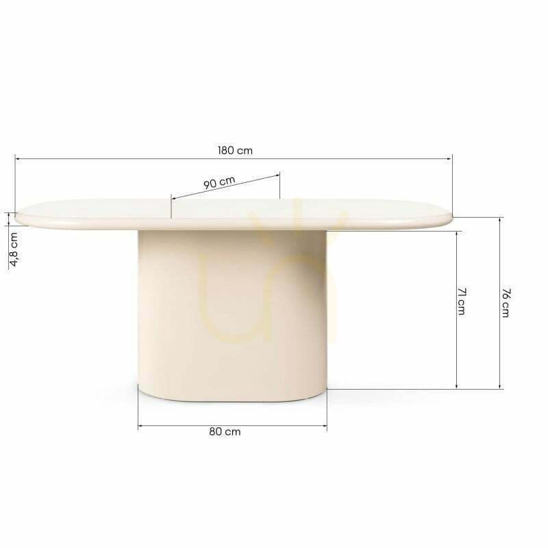 Aussicht MOMAS 180 cm Esstisch, Hellbeige, Hochglanz, Nova Nook MOMAS 180 cm Esstisch, Hellbeige, Hochglanz, Nova Nook