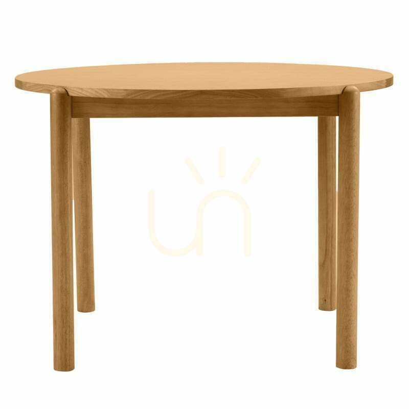 Aussicht OKO 110,5 cm runder Esstisch, naturbelassen, von Nova Nook OKO 110,5 cm runder Esstisch, naturbelassen, von Nova Nook