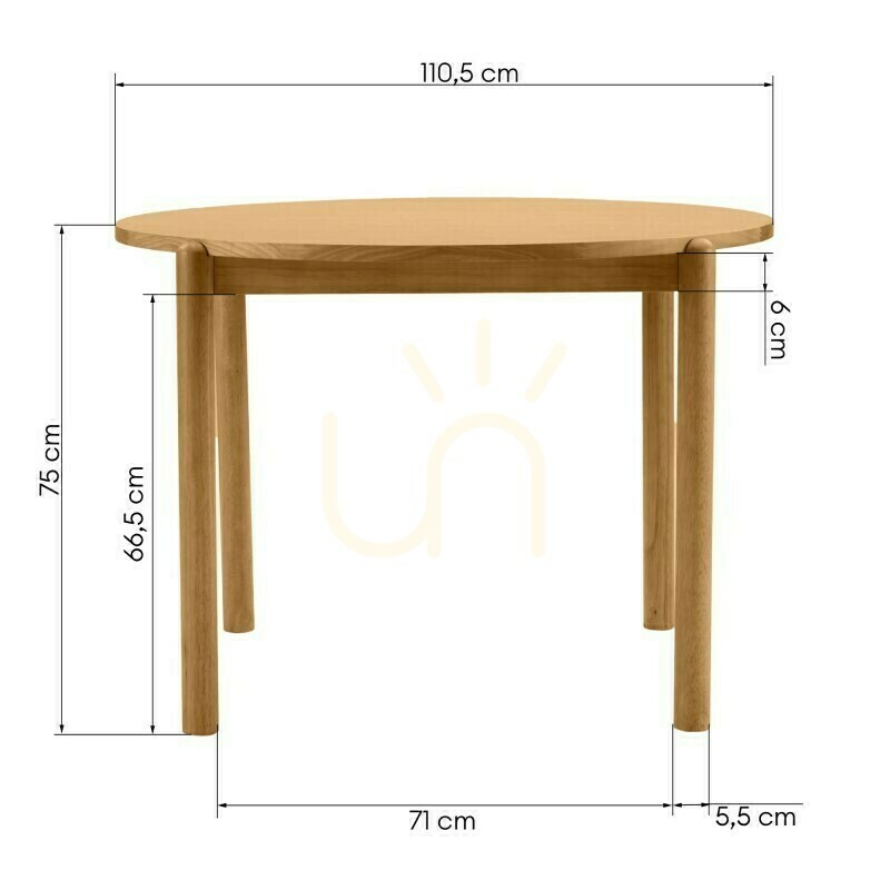 Zeige OKO 110,5 cm runder Esstisch, naturbelassen, von Nova Nook OKO 110,5 cm runder Esstisch, naturbelassen, von Nova Nook