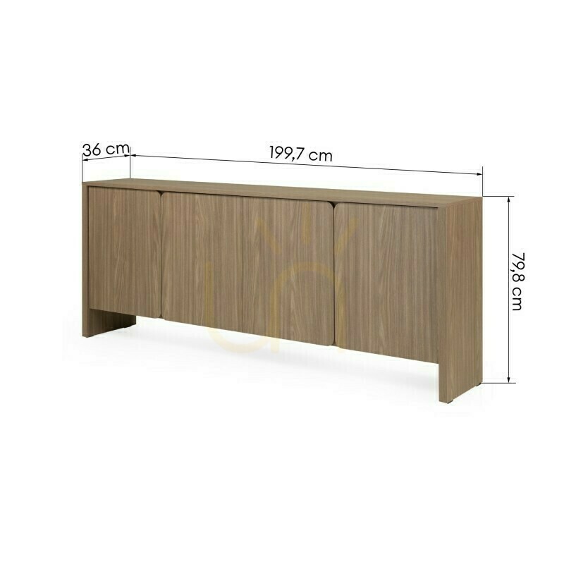Zeige OKU Viertürige Kommode, Pearl Oak, abgerundete Fronten von Nova Nook OKU Viertürige Kommode, Pearl Oak, abgerundete Fronten von Nova Nook