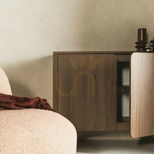 OKU zweitürige Kommode, Ausführung „Walnut Villa“, abgerundete Nova Nook-Fronten small 3