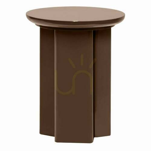Prüfen RIEB Beistelltisch, 40 cm, hellbraun, mokkafarben, mit Nova Nook-Hochglanzoberfläche