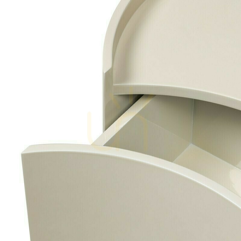 Anzeige ENAV-Nachttisch mit Schubladen, in Cremeweiß, mit abgerundeten Formen und einer Hochglanzoberfläche „Nova Nook“ ENAV-Nachttisch mit Schubladen, in Cremeweiß, mit abgerundeten Formen und einer Hochglanzoberfläche „Nova Nook“