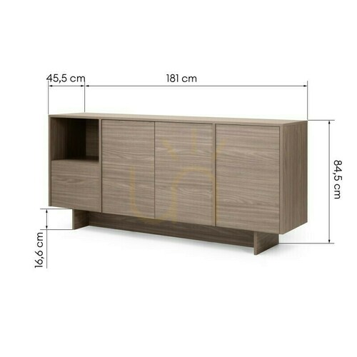 Prüfen ANSO Viertürige Kommode, Nova Nook Pearl Oak