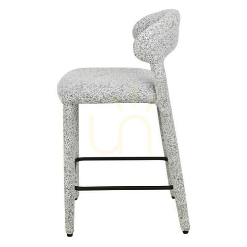 Prüfen 2er-Set gepolsterte IROKI-Hocker, beige-grau meliert, Nova Nook