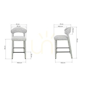 2er-Set gepolsterte IROKI-Hocker, beige-grau meliert, Nova Nook 3 2er-Set gepolsterte IROKI-Hocker, beige-grau meliert, Nova Nook small 3