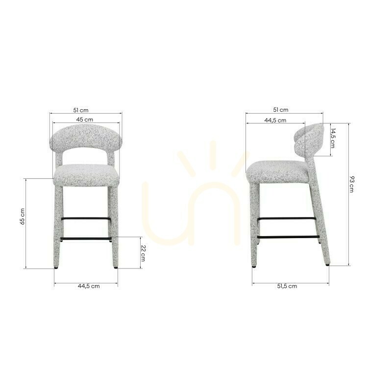 Anzeige 2er-Set gepolsterte IROKI-Hocker, beige-grau meliert, Nova Nook 2er-Set gepolsterte IROKI-Hocker, beige-grau meliert, Nova Nook