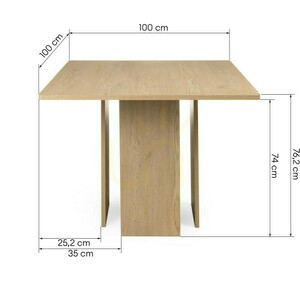 ASPER 100 cm quadratischer Esstisch, Eiche Cremona, Torro Nova Nook small 4