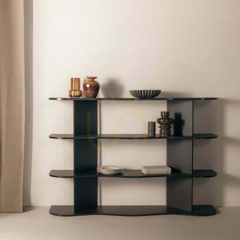 Aussicht RHIO niedriges Regal, schwarz, Wavy Nova Nook RHIO niedriges Regal, schwarz, Wavy Nova Nook