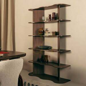 RHIO Nova Nook Wandregal 6 gewellte Böden Villa-Nussbaum 120x36x181 cm small 3