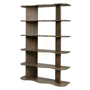 RHIO Nova Nook Wandregal 6 gewellte Böden Villa-Nussbaum 120x36x181 cm small 6
