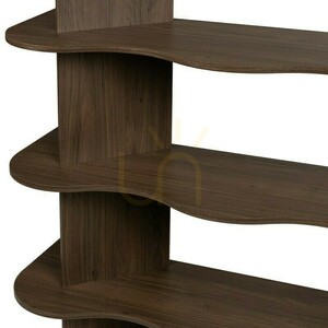 RHIO Nova Nook Wandregal 6 gewellte Böden Villa-Nussbaum 120x36x181 cm small 7