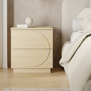 Nachttisch Nova Nook LOONA Eiche Vicenza, 2 Schubladen Push-to-open, Fronten mit Bögen, 46 × 40 × 49,5 cm small 1