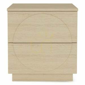 Nachttisch Nova Nook LOONA Eiche Vicenza, 2 Schubladen Push-to-open, Fronten mit Bögen, 46 × 40 × 49,5 cm small 0