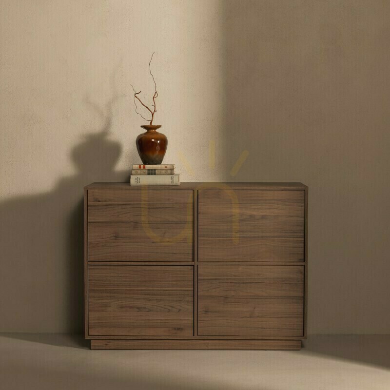 Aussicht WASABI Viertürige Kommode, Nova Nook Royal Walnut WASABI Viertürige Kommode, Nova Nook Royal Walnut