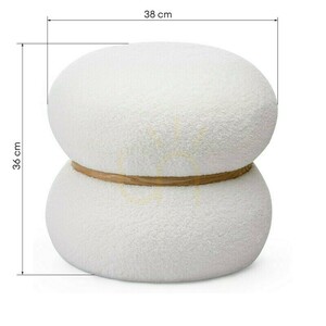 MUSSI Polster-Ottomane, rund, weiß, aus Nova Nook Bouclé-Stoff 1 MUSSI Polster-Ottomane, rund, weiß, aus Nova Nook Bouclé-Stoff small 1