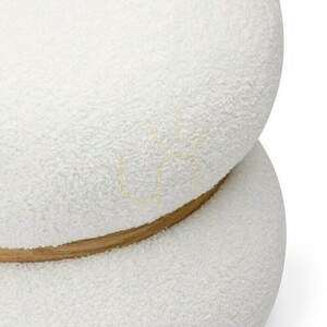 MUSSI Polster-Ottomane, rund, weiß, aus Nova Nook Bouclé-Stoff 2 MUSSI Polster-Ottomane, rund, weiß, aus Nova Nook Bouclé-Stoff small 2