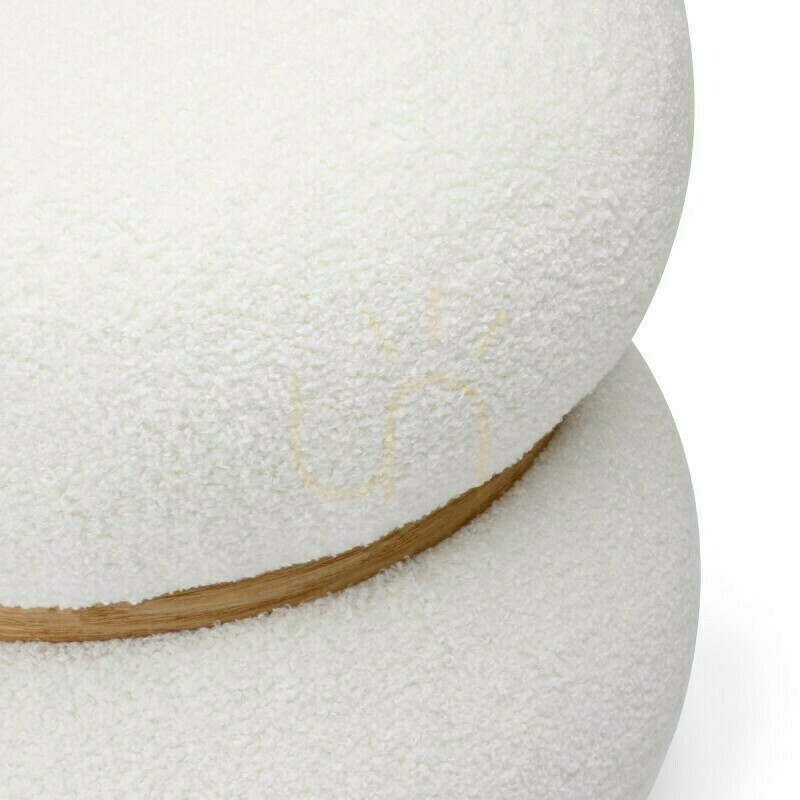Vorschau MUSSI Polster-Ottomane, rund, weiß, aus Nova Nook Bouclé-Stoff MUSSI Polster-Ottomane, rund, weiß, aus Nova Nook Bouclé-Stoff