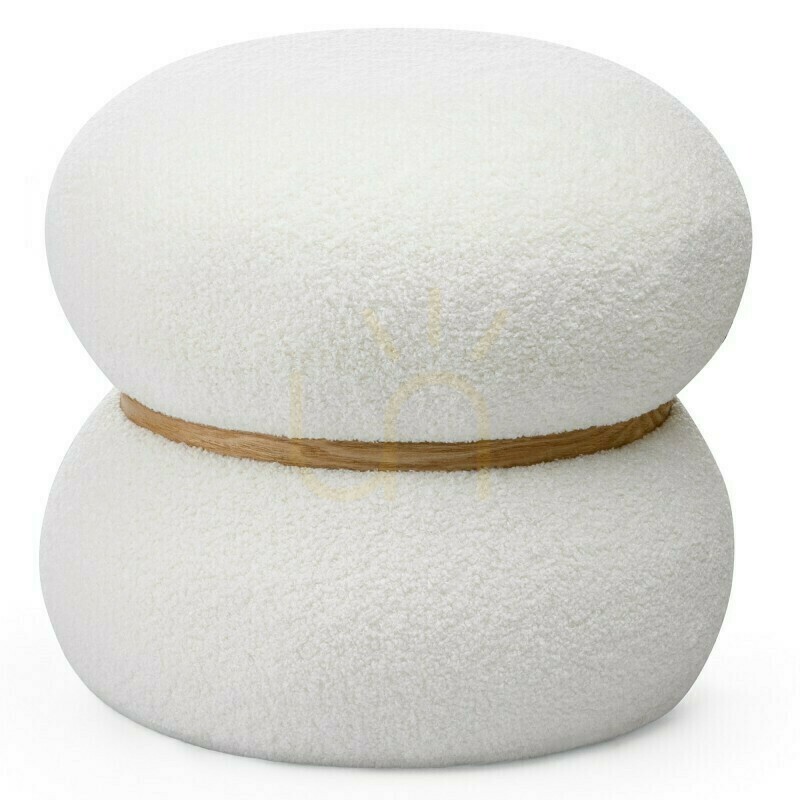 Prüfen MUSSI Polster-Ottomane, rund, weiß, aus Nova Nook Bouclé-Stoff MUSSI Polster-Ottomane, rund, weiß, aus Nova Nook Bouclé-Stoff