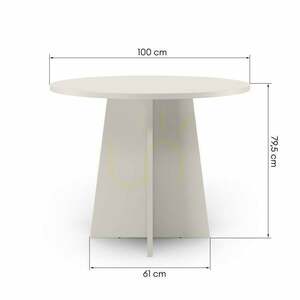 ERLO runder Esstisch, 100 cm Durchmesser, Nova Nook in der Farbe „Cashmere“ 2 ERLO runder Esstisch, 100 cm Durchmesser, Nova Nook in der Farbe „Cashmere“ small 2
