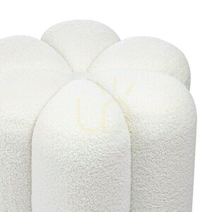 FLORI Polster-Ottomane, weiß, aus Nova Nook Bouclé-Stoff small 1