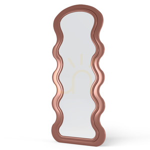 SELLEG Dekorativer Wandspiegel mit Holzrahmen, 177 x 75 cm, wellenförmige, organische Form, Farbe „Mocha Mousse“ von Nova Nook small 2