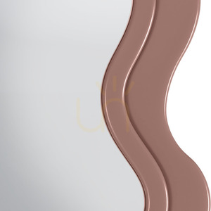 SELLEG Dekorativer Wandspiegel mit Holzrahmen, 177 x 75 cm, wellenförmige, organische Form, Farbe „Mocha Mousse“ von Nova Nook small 4