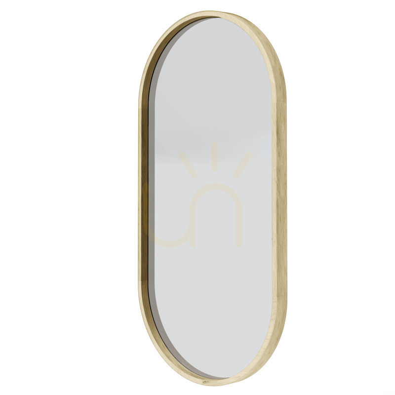 Aussicht SIMPLE Wandspiegel mit Holzrahmen, 45 x 90 cm, oval, naturfarben, Nova Nook SIMPLE Wandspiegel mit Holzrahmen, 45 x 90 cm, oval, naturfarben, Nova Nook