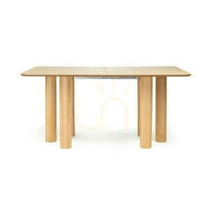 LOALOA Ausziehbarer Tisch 140–200 cm, Eiche natur furniert, Buchenholz, abgerundete Kanten, Nova Nook small 0