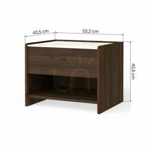 TANNA Nachttisch, Walnuss, Kristallmarmor, abgerundete Nova-Ecke 2 TANNA Nachttisch, Walnuss, Kristallmarmor, abgerundete Nova-Ecke small 2