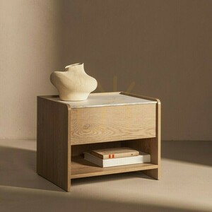 TANNA Cremona Torro Nachttisch aus Eichenholz mit Kristallmarmor, abgerundetes „Nova Nook“-Design 3 TANNA Cremona Torro Nachttisch aus Eichenholz mit Kristallmarmor, abgerundetes „Nova Nook“-Design small 3