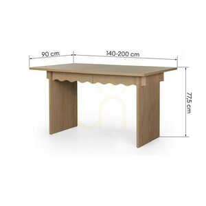 FLLOR Ausziehbarer Tisch 140–200 cm, Cremona Torro Eiche, Nova Nook Dekoratives Wellenmuster 3 FLLOR Ausziehbarer Tisch 140–200 cm, Cremona Torro Eiche, Nova Nook Dekoratives Wellenmuster small 3