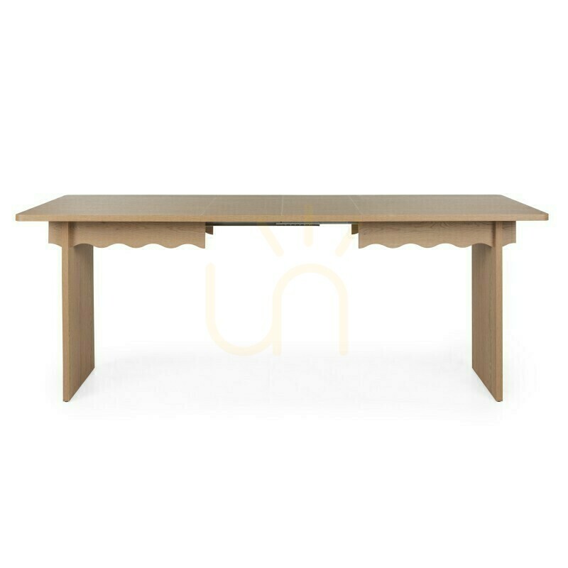 Aussicht FLLOR Ausziehbarer Tisch 140–200 cm, Cremona Torro Eiche, Nova Nook Dekoratives Wellenmuster FLLOR Ausziehbarer Tisch 140–200 cm, Cremona Torro Eiche, Nova Nook Dekoratives Wellenmuster