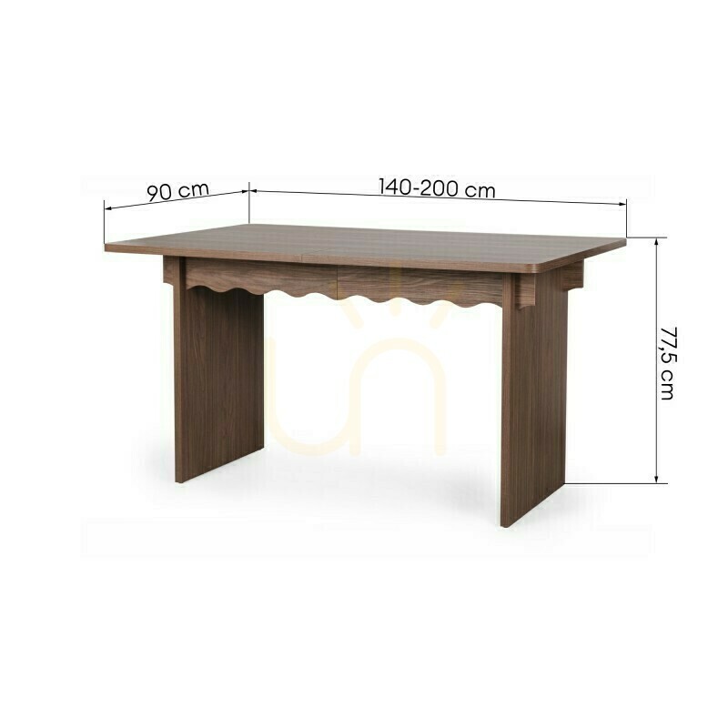 Vorschau FLLOR Ausziehbarer Tisch 140–200 cm, Lincoln Walnuss, Nova Nook mit dekorativem Wellenmuster FLLOR Ausziehbarer Tisch 140–200 cm, Lincoln Walnuss, Nova Nook mit dekorativem Wellenmuster