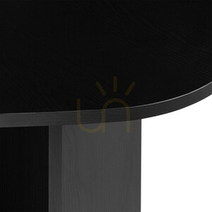 ZEV-Tisch, 200 cm hoch, mit unregelmäßiger Tischplatte, schwarz mit sichtbarer Holzmaserung (Nova Nook) small 4