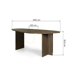 ZEV-Tischplatte mit unregelmäßiger Form, 200 cm, Nova Nook Lincoln Walnuss small 6