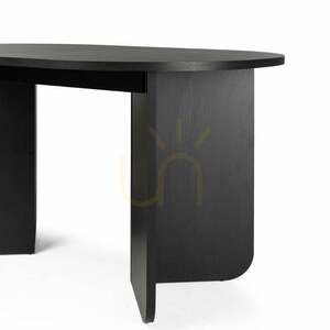MAUT Ausziehtisch 140–200 cm, ovale schwarze Platte in Holzstruktur, Metallbeine, Nova Nook NN-MAU-FUR-DINTAB-BLA-575 small 3