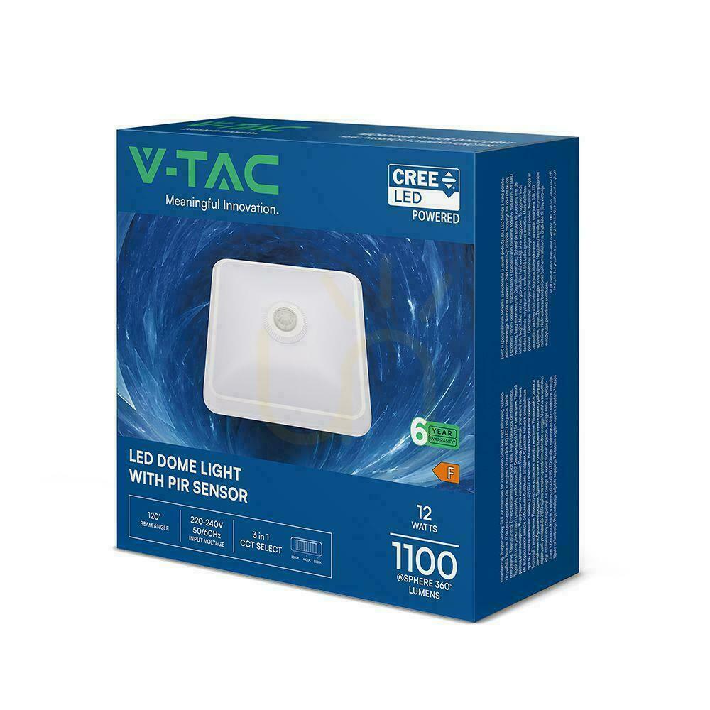 Prüfen V-TAC 12-W-LED-Deckenleuchte mit CREE-Chip, 25 × 25 cm, Bewegungssensor, CCT, quadratisch, weiß, VT-81003, 1100 lm, 6 Jahre Garantie V-TAC 12-W-LED-Deckenleuchte mit CREE-Chip, 25 × 25 cm, Bewegungssensor, CCT, quadratisch, weiß, VT-81003, 1100 lm, 6 Jahre Garantie