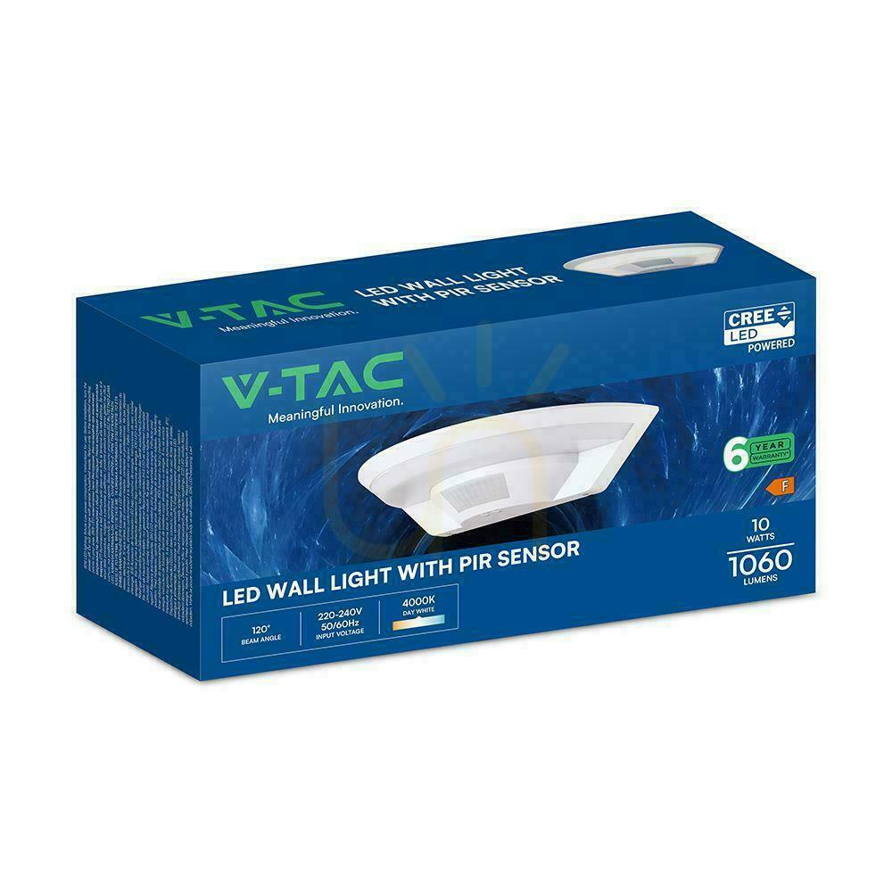 Prüfen V-TAC 10-W-LED-Deckenleuchte mit CREE-Chip, Bewegungssensor, weiß, IP54, VT-81005, 4000 K, 1060 lm, 6 Jahre Garantie V-TAC 10-W-LED-Deckenleuchte mit CREE-Chip, Bewegungssensor, weiß, IP54, VT-81005, 4000 K, 1060 lm, 6 Jahre Garantie