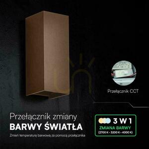 V-TAC 10-W-LED-COB-Wandleuchte, Corten-Braun, IP65, einstellbare Farbtemperatur (CCT) VT-120112-C 2700 K–3200 K–4000 K 1250 lm small 1