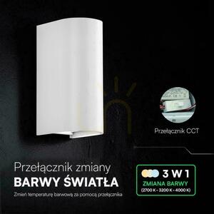 V-TAC 10 W LED-COB-Wandleuchte, weiß, IP65, Farbtemperatur einstellbar (VT-120113), 2700 K–3200 K–4000 K, 1250 lm small 1