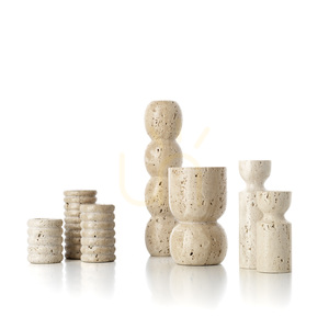 Teelichthalter BAZAR BIZAR Travertin Beige Stein M small 6