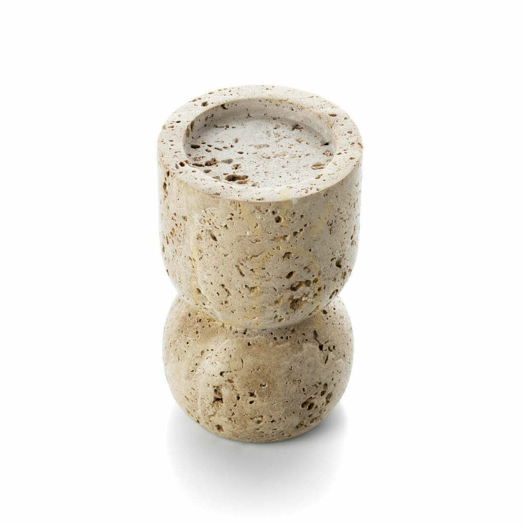 Aussicht Kerzenhalter BAZAR BIZAR Travertin Beige Stein 16,3 cm Kerzenhalter BAZAR BIZAR Travertin Beige Stein 16,3 cm