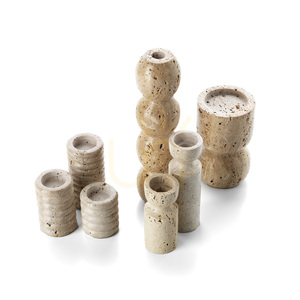 Kerzenhalter BAZAR BIZAR Travertin Beige Stein 16,3 cm 4 Kerzenhalter BAZAR BIZAR Travertin Beige Stein 16,3 cm small 4