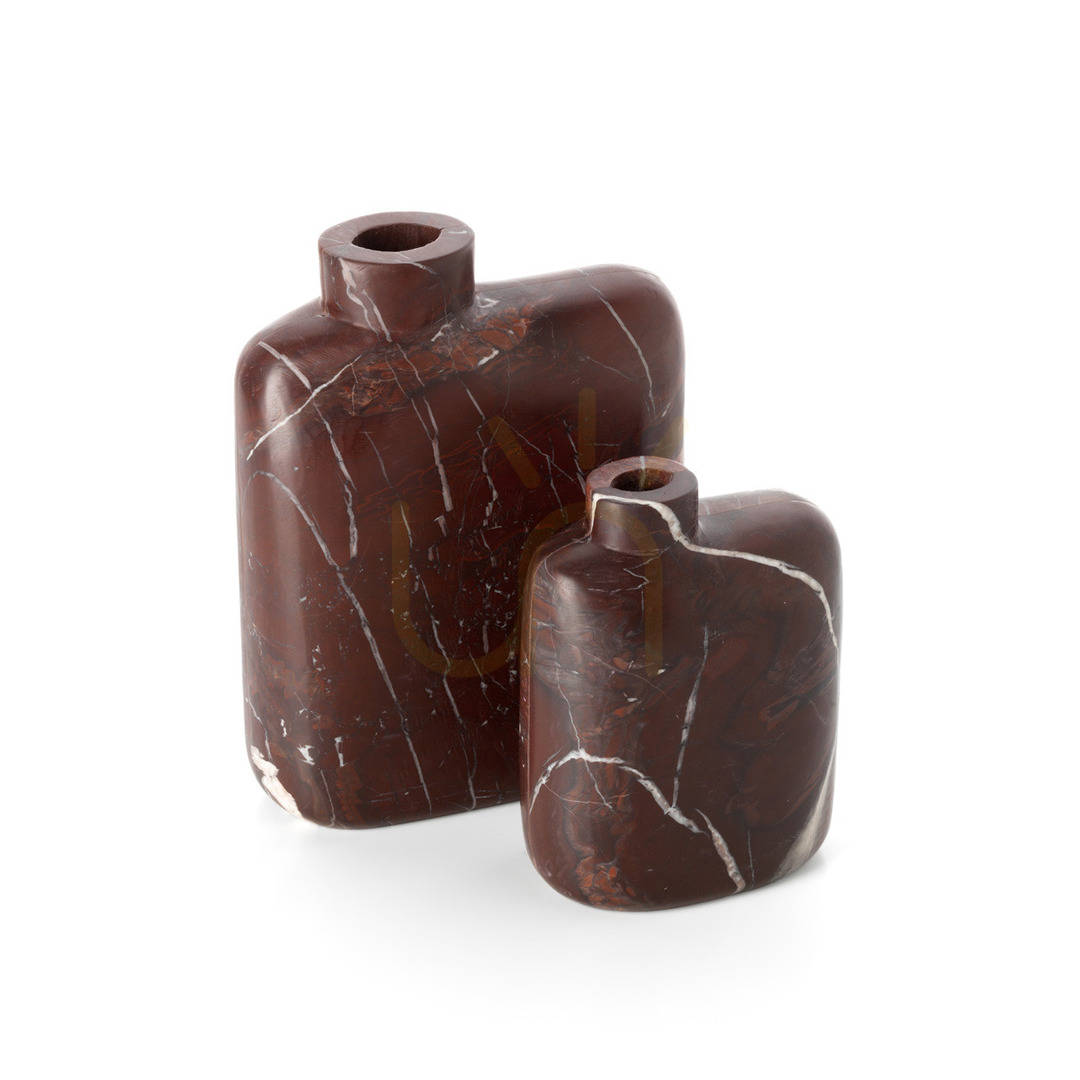 Aussicht Marmorvase BAZAR BIZAR Rosso Levanto Weinrot niedrig 17,5 cm Marmorvase BAZAR BIZAR Rosso Levanto Weinrot niedrig 17,5 cm