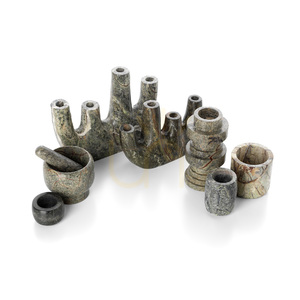 Marmorvase BAZAR BIZAR Bidasar Green Grün niedrig small 2