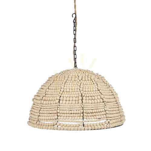 Prüfen Pendelleuchte BAZAR BIZAR The Wooden Bead Dome Natural 48 cm