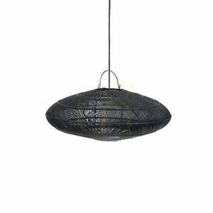 Pendelleuchte BAZAR BIZAR Macaron Schwarz Metall Rattan 75 cm small 0