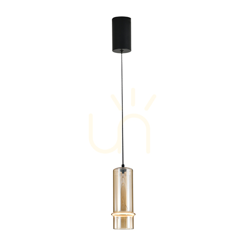 Prüfen LED-Pendelleuchte Zambelis 2532 schwarz, Champagnerglas, 6 W 3000 K